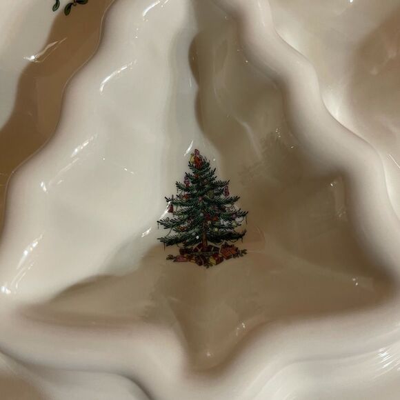 Spode Christmas Tree chip and dip bowl NWT - Picture 3 of 12